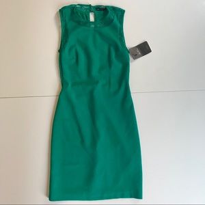ZARA Fitted Dress, Green, Lace Details